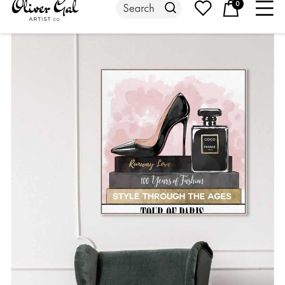 Oliver gal Decor frame GLAM, HEELS AND BOOKS